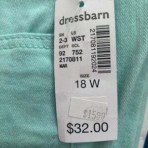 Dress barn teal capris size 18W